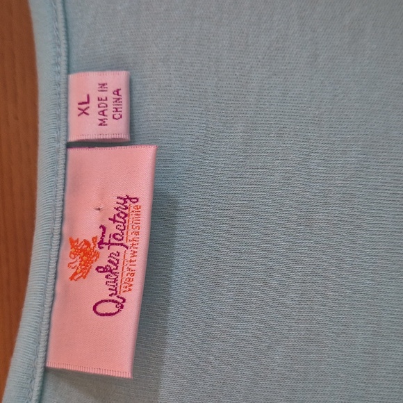 Quacker Factory Sky Blue Or Aqua Sequin Front 3/4 Sleeve With Shoulder Pads XL - Picture 5 of 12